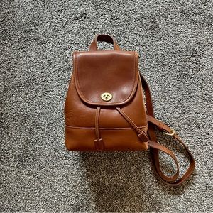 Vintage Coach Small Daypack Mini Backpack 9969 British Tan Leather